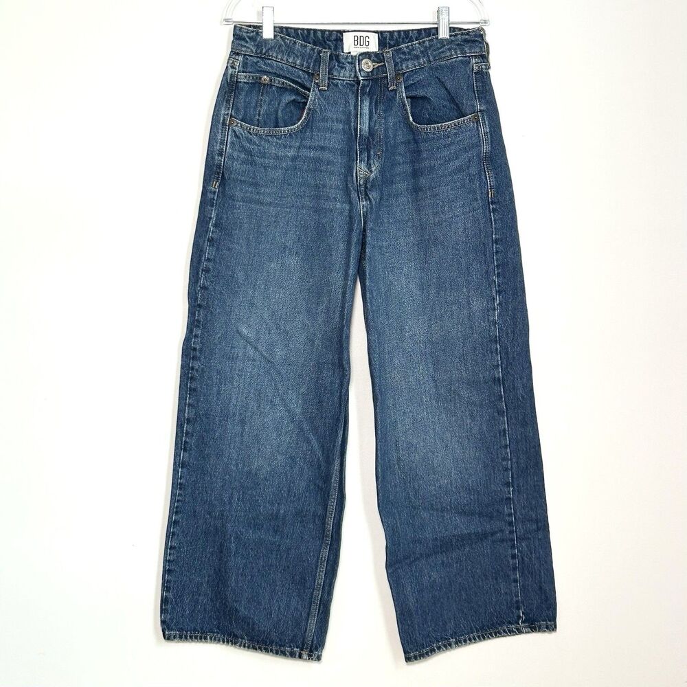 BDG Urban Outfitters High Rise Wide Leg Cropped Jeans 28 Y2K